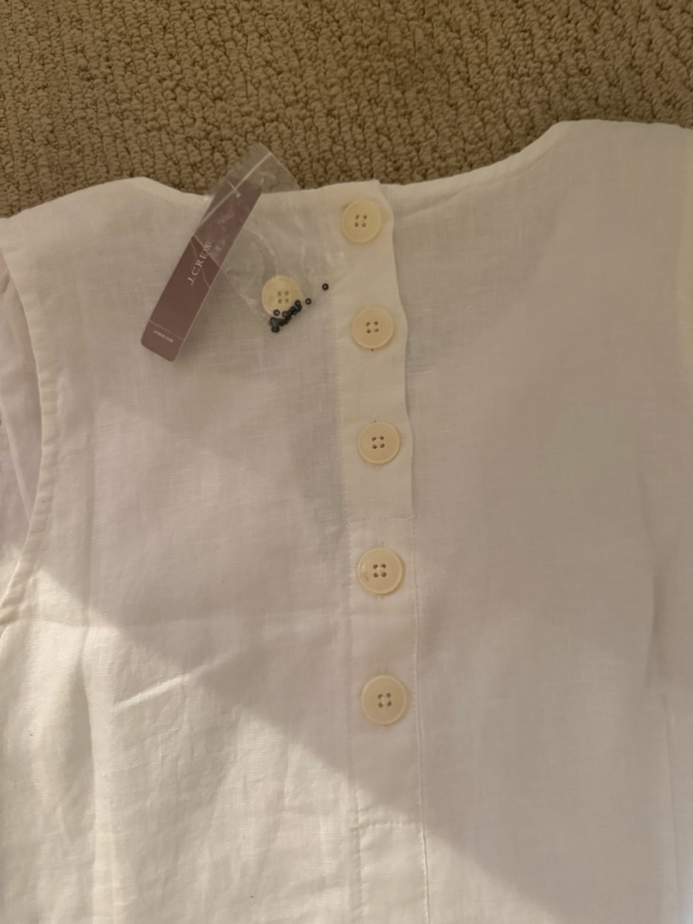 J. Crew White Sleeveless Tunic with Pink and Red Floral Embroidery XL - Picture 6 of 6